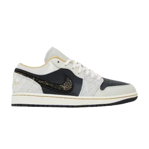 Air Jordan 1 Low SE 'Beaded Swoosh' Anthracite/Os clair/Voile/Gris loup/Poussière d'or DV1762 001