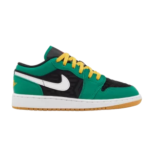 Air Jordan 1 Low SE GS 'Christmas' Baskets Malachite/Noir/Taxi/Rouge Feu DQ8421 300