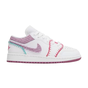 Air Jordan 1 Low SE GS 'Knit' Blanc/Rose Peak/Washed Til/Bordeaux clair DM9037 100