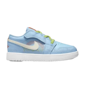 Air Jordan 1 Low SE PS 'Blue Stitch' Bleu psychique/Vert vif/Orange sécurité/Voile DR9500 400