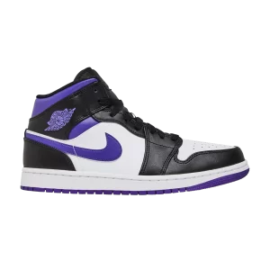 Air Jordan 1 Mid 'Dark Iris' Blanc/Noir/Court Violet 554724 095