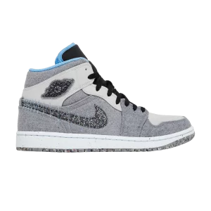 Air Jordan 1 Mid 'Crater Grey University Blue' Gris/Gris Neutre/Bleu Université/Noir DM3529 004