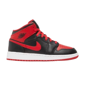 Air Jordan 1 Mid GS 'Alternate Bred' Noir/Rouge Feu/Blanc DQ8423 060