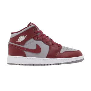 Air Jordan 1 Mid GS 'Cherrywood Red' Rouge bois cerise/Gris ciment/Blanc DQ8423 615