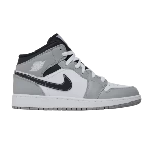 Air Jordan 1 Mid GS 'Light Smoke Grey' Gris fumée clair/Blanc/Anthracite 554725 078