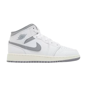 Air Jordan 1 Mid GS 'Neutral Gris' Blanc/Stealth 554725 135
