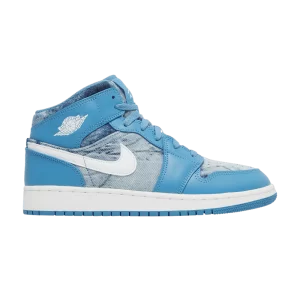 Air Jordan 1 Mid GS 'Washed Denim' Baskets Bleu Hollandais/Blanc DM8951 400