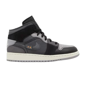 Air Jordan 1 Mid SE Craft GS 'Inside Out - Black' Noir/Gris ciment/Graphite clair DV0438 001