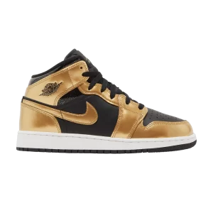 Air Jordan 1 Mid SE GS 'Metallic Gold Black' Noir/Or Métallique/Blanc DR6967 071