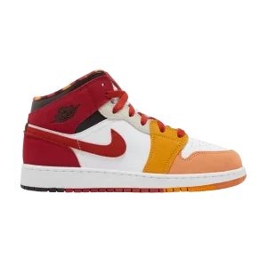 Air Jordan 1 Mid SE GS 'Picnic' Paprika/Noir/Or Canyon/Vinnabar DX2460 601