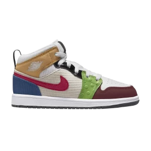 Air Jordan 1 Mid SE PS 'Messy Room' Blanc/Noir/Blanc perle/Rouge DR6958 100