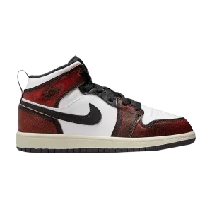 Air Jordan 1 Mid SE PS 'Wear-Away' Baskets Noir/Blanc/Voile/Infrarouge 23 FB0567 006