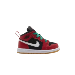 Air Jordan 1 Mid SE TD 'Christmas' Noir/Blanc/Malachite/Rouge Feu DQ8420 006