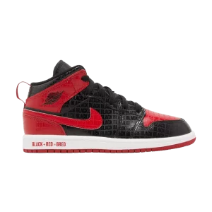 Air Jordan 1 Mid SS PS 'Noir + Rouge = Bred' Noir/Rouge/Blanc DM9651 001