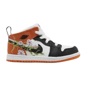 Air Jordan 1 Mid TD 'Floral' Blanc/Noir/Étoile de mer/Vert vif/Brume de lavande/Vert hauteur DQ8391 100