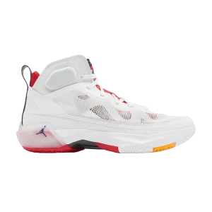 Baskets Air Jordan 37 PF 'Hare' Blanc/Vrai Rouge/Argent Clair DD6959 160