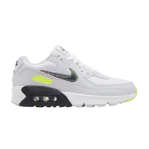 Nike Air Max 90 GS 'Layered Swoosh' Blanc/Volt/Gris football/Bleu noirci DV3480 100