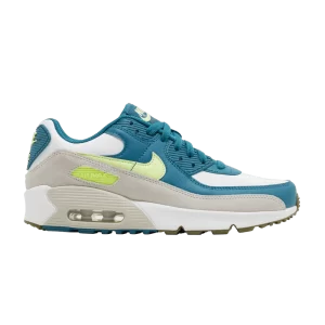 Nike Air Max 90 Leather GS 'Bright Spruce Barely Volt' Blanc/Bright Spruce/Ghost/Barely a Volt CD6864 124