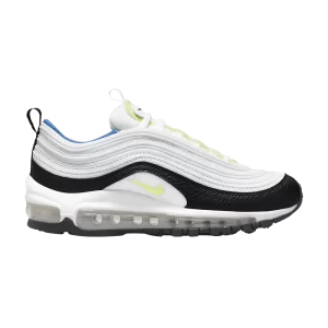 Nike Air Max 97 GS 'Velcro Patch' Baskets Blanc/Blanc sommet/Noir/Léger citron Twist DQ0980 100