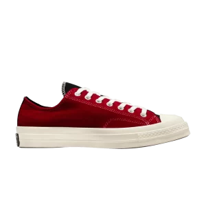 Converse Beyond Retro x Chuck 70 Low 'Color Block – Baskets en velours Noir/Rouge/Aigrette A03267C