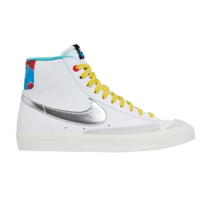 Nike Blazer Mid '77 GS 'White Vivid Sulphur' Blanc/Soufre brillant/Washed Til/Argent métallique DQ7773 100