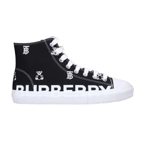 Burberry Larkhall High Kids 'Teddy Bear Monogram - Noir 'Baskets Noir/Blanc 8062681 C K1