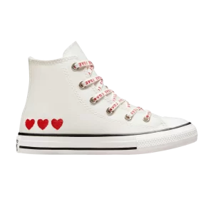 Converse Chuck Taylor All Star Crafted High PS 'Embroidered Hearts' Baskets Vintage Blanc/Université Rouge A01604F