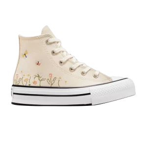 Converse Chuck Taylor All Star Lift Platform High PS 'Floral Broderie - Natural Ivory' Baskets Ivoire naturel/Blanc/Noir A01615C