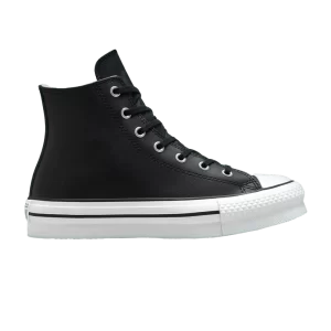 Converse Chuck Taylor All Star Lift Platform Leather High GS 'Noir Naturel Ivoire' Baskets Noir/Naturel Ivoire/Blanc A02485C