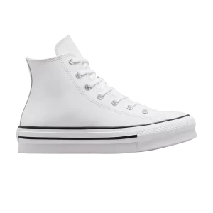 Converse Chuck Taylor All Star Lift Platform Leather High GS 'Blanc Naturel Ivoire' Baskets Blanc/Naturel Ivoire/Noir A02486C