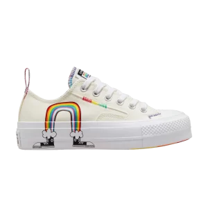 Converse Chuck Taylor All Star Lift Platform Low 'Pride' Baskets Egret/University rouge A02264C
