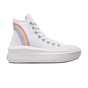 Converse Chuck Taylor All Star Move Platform High GS 'Rainbow Cloud' Baskets Blanc/Jp Bleu/Rose A04344C