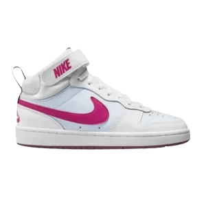 Nike Court Borough Mid 2 GS 'White Sangria Pink Prime' Platine pur/Blanc/Sangria/Rose Prime CD7782 006