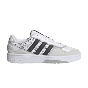 adidas Courtic 'Allover Print - White Black' Baskets Chaussures blanc/noir/gris deux ID4081
