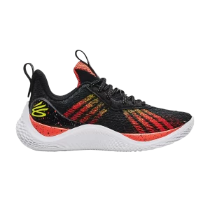 Curry Brand Curry Flow 10 GS 'Iron Sharpens Iron' Baskets Noir/After Burn/Yellow Ray 3025628 001