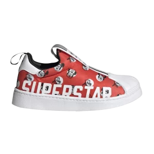 adidas Disney x Superstar 360 X Little Kid 'Minnie Mouse Allover Print' Baskets Rouge vif/Blanc nuage/Noir HQ4082