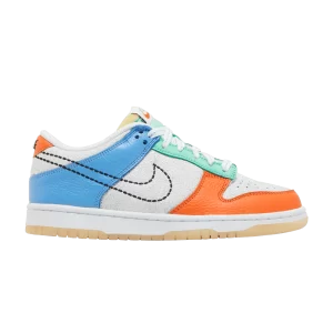Baskets Dunk Low GS 'Nike 101' Blanc/Orange sécurité/Vert brillant/Noir DX3363 100