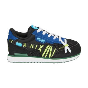 Puma Future Rider Little Kid 'Small World - Baskets Noir Lime Squeeze 'Noir/Lime Squeeze 386062 02