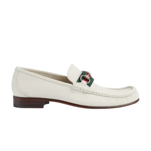 Gucci Web Stripe Horsebit Loafer 'Blanc' Baskets Blanc/Vert/Rouge 673819 1WQ10 9088