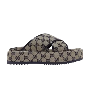 Baskets Gucci Wmns GG Platform Slide Sandal 'GG Motif – Beige Bleu 'Beige/Bleu 692842 H6320 4061