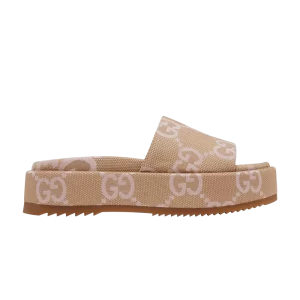 Gucci Wmns Platform Slide Sandal 'Jumbo GG – Beige Rose Clair 'Baskets Beige/Rose Clair 730043 UKO00 8805