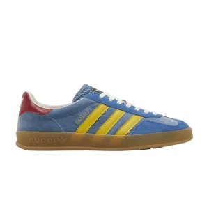 Baskets adidas Gucci x Gazelle 'Light Blue Suede' Bleu clair/Jaune/Rouge HQ8851