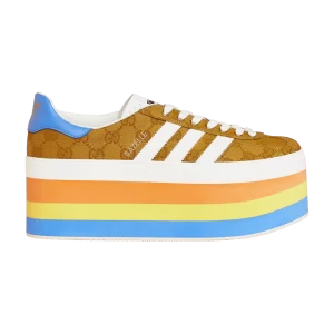 Baskets adidas Gucci x Wmns GG Gazelle 'GG Monogram' Mesa/Blanc/Rouge HQ7085
