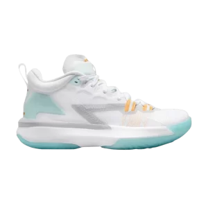 Air Jordan Zion 1 GS 'Blanc Dynamic Turquoise' Blanc/Orange Laser/Turquoise Dynamique/Noir DA3131 101