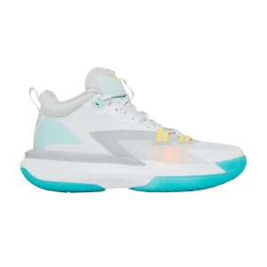 Air Jordan Zion 1 PF 'White Dynamic Turquoise' Blanc/Orange Laser/Turquoise Dynamique/Noir DA3129 101
