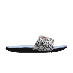 Nike Kawa SE Slide GS 'Doodle' Blanc sommet/Noir/Cobalt Bliss/Rouge épicé DV2242 100