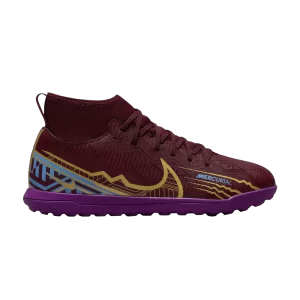 Nike Kylian Mbappé x Mercurial Superfly 9 Club TF GS 'Dark Beetroot' Baskets Betterave foncée/Bleu université/Violet vif/Or métallique vif DO9795 694
