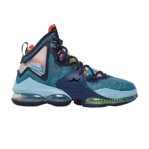 Nike LeBron 19 'Fast Food - Dutch Blue' Bleu noirci/Bleu usé/Vert atomique/Bleu moyen CZ0203 400