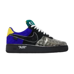 Baskets Nike Louis Vuitton x Air Force 1 Low 'Multi-Color Patchwork' Argent métallisé/Noir/Violet crépuscule profond/Or topaze 1A9V MULTI PATCH