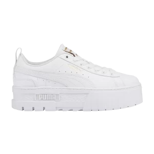 Puma Mayze Leather Jr 'White Team Gold' Baskets Blanc/Or Team 384527 01
